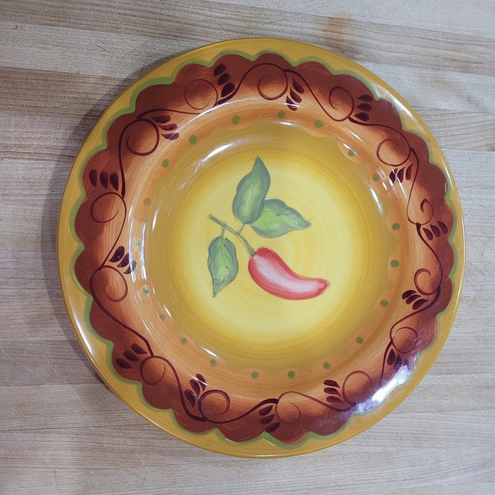 Laurie Gates  9 3/4" Salad Plate Santa Fe Gold & Brown  Excellent Condition